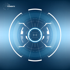 Futuristic Sci-Fi HUD User Interface Circle Element Virtual Reality Design. Abstract Background. Screen Transparency	