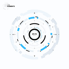 Futuristic Sci-Fi HUD User Interface Circle Element Virtual Reality Design. Abstract Background. Screen Transparency	