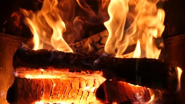 Fire burning in slow motion