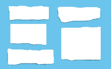 Blank squared notepad pages. Empty note paper isolated on blue background.