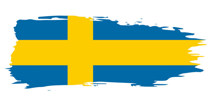 Sweden brush flag, vector