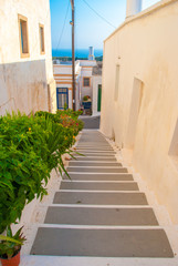Street view from Chora in Kythera island in Greece