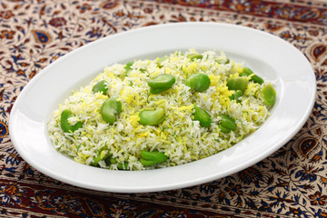 baghali polo, fava beans rice, iranian cuisine