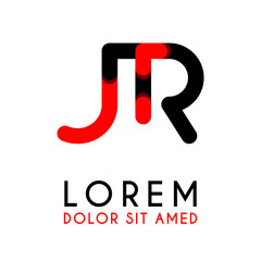 initial Letter JR with red Black and has rounded corners