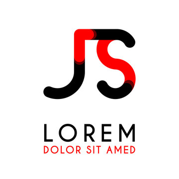 initial Letter JS with red Black and has rounded corners