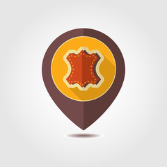 Leather vector pin map icon