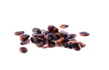 Watermelon seeds on white background