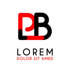 initial Letter PB with red Black and has rounded corners