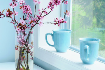 Cherry blossoms in vase