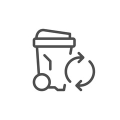 Garbage recycling line icon