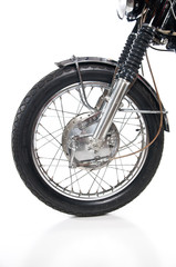 Fototapeta premium Vintage motorcycle wheel and tire