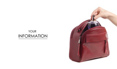 Female hand perfume female handbag put take pattern