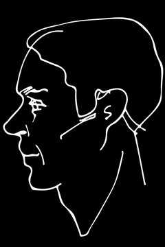 vector sketch of a beautiful man profile
