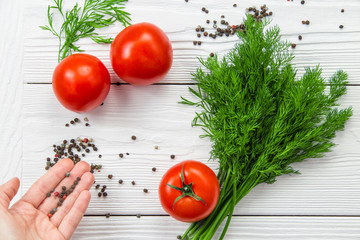 Fresh ingredients for salad