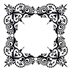 Decorative elegant ornament in the form of a frame or square. Vector illustration on white background.