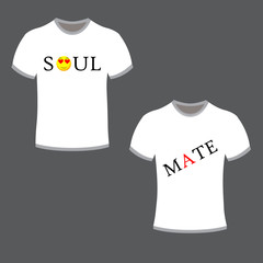 T shirt for couple with soul and mate