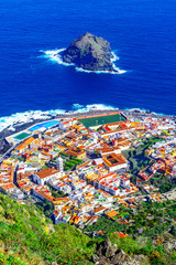 Garachico, Tenerife, Canary islands, Spain: Overview  of the colorful and beautiful town of Garachico.