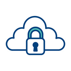 cloud storage technology data browser secure padlock
