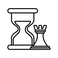 hourglass and chess tower piece strategy business