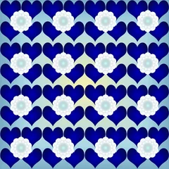 Blaue Herzen, weiße Blumen  © Barbara Gromadzki