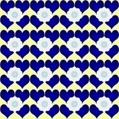 Blaue Herzen, weiße Blumen  © Barbara Gromadzki