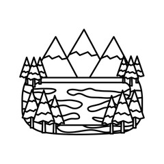 Fototapeta premium forest mountains lake landscape natural