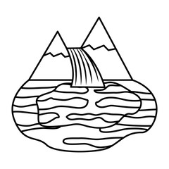 mountains waterfall lake nature landscape