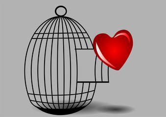 Heart and cage