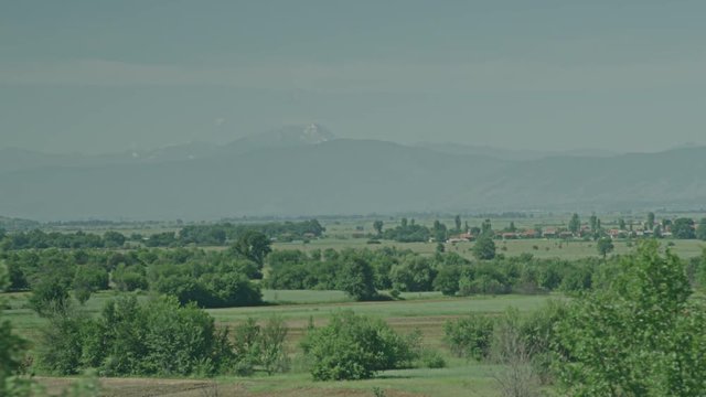 A on board window shot of a trainride.