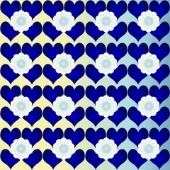Blaue Herzen, weiße Blumen  © Barbara Gromadzki