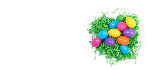 Easter eggs on white back drop