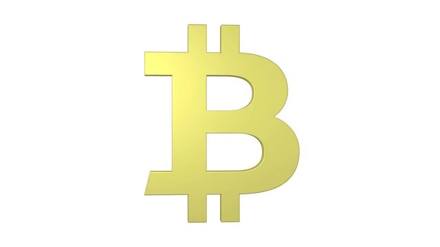 bitcoin cryptocurrency icon logo 3d rotating loop