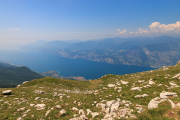 Fototapeta na wymiar Scenic view at Lake Garda from Monte Baldo