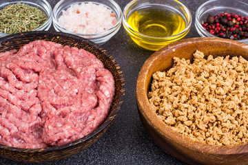 Minced meat soy and beef