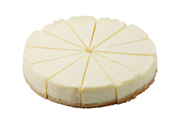 plain cheesecake on white background isolated