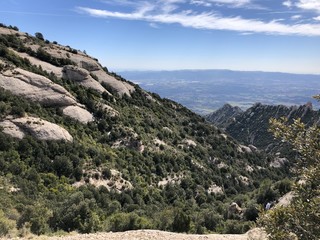View in Montserrat mountains near Barcelona, Spain
