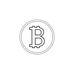 Vector black bitcoins icon on grey background.