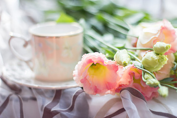  Flowers and coffee cup