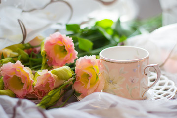  Flowers and coffee cup