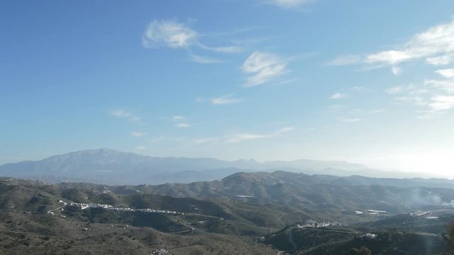 Macharaviaya town and Benaque village in the Axarquia, Malaga, Spain