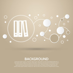 Folder icon on a brown background with elegant style and modern design infographic. Vector