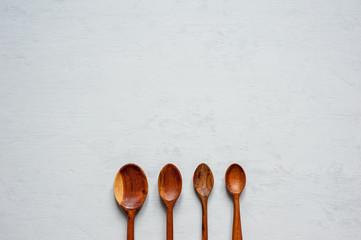 Beautiful spoons are handmade in different sizes.