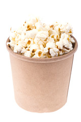 Popcorn in brown paper cup