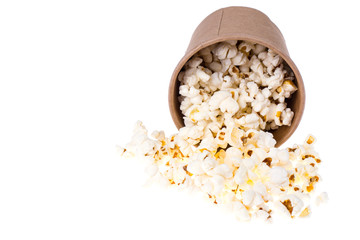 Popcorn in brown paper cup