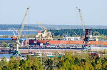 Fototapeta premium Panoramic view of Riga city, the capital of Latvia