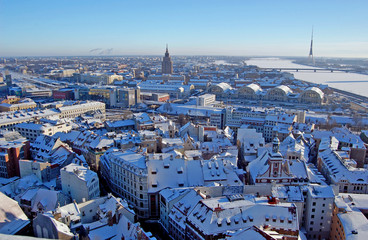 Panoramic view of Riga city, the capital of Latvia