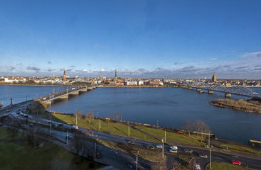 Panoramic view of Riga city, the capital of Latvia