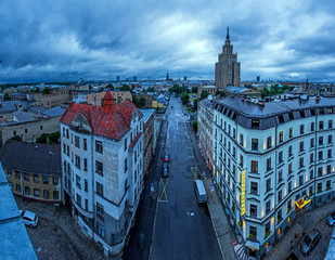 Obraz premium Panoramic view of Riga city, the capital of Latvia