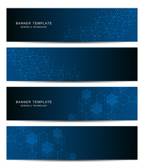 Fototapeta na wymiar Science and technology banners. Molecular and chemical structure.
