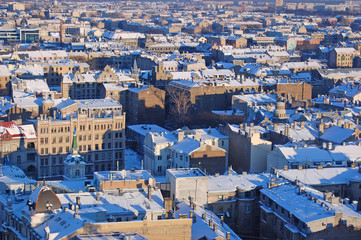 Panoramic view of Riga city, the capital of Latvia